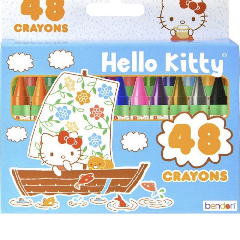 Hello Kitty 48-Color Crayon Set - Vibrant Mix